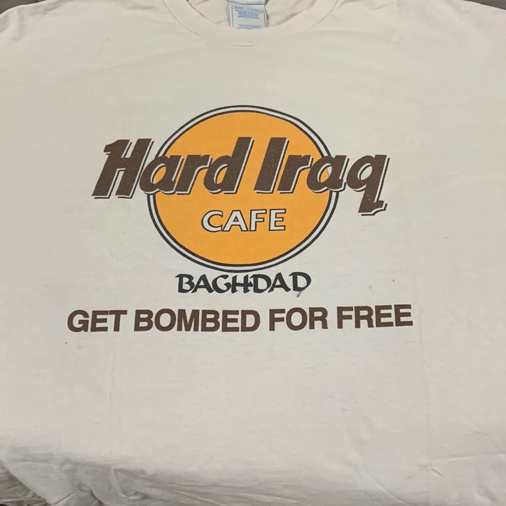 Vintage Hard Iraq Cafe Novelty Tshirt